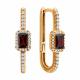 Серьги из золочёного серебра SOKOLOV 92025429 с фианитом и гранатом