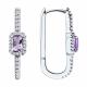 Серебряные серьги SOKOLOV 92025430 с фианитом и аметистом