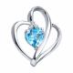 Серебряная подвеска SOKOLOV 92030001-91 с топазом и фианитом
