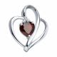 Серебряная подвеска SOKOLOV 92030003-91 с фианитом и гранатом