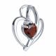 Серебряная подвеска SOKOLOV 92030003-91 с фианитом и гранатом