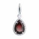 Серебряная подвеска SOKOLOV 92030323-91 с фианитом и гранатом