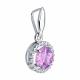 Серебряная подвеска SOKOLOV 92030332-91 с фианитом и аметистом
