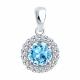 Серебряная подвеска SOKOLOV 92030756-91 с топазом и фианитом