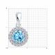 Серебряная подвеска SOKOLOV 92030756-91 с топазом и фианитом