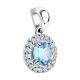 Серебряная подвеска SOKOLOV 92030756-91 с топазом и фианитом