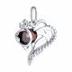 Серебряная подвеска SOKOLOV 92030783-91 с фианитом и гранатом