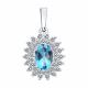 Серебряная подвеска SOKOLOV 92030819 с топазом и фианитом