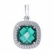 Серебряная подвеска SOKOLOV 92030826 с фианитом и кварцем