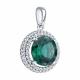 Серебряная подвеска SOKOLOV 92030835 с фианитом, кварцем и турмалином