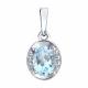 Серебряная подвеска SOKOLOV 92030857 с топазом и фианитом