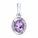 Серебряная подвеска SOKOLOV 92030865 с фианитом и аметистом