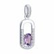 Серебряная подвеска SOKOLOV 92030877 с фианитом и аметистом