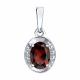 Серебряная подвеска SOKOLOV 92030880 с фианитом и гранатом
