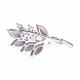Серебряная брошь SOKOLOV 92040011-91 с фианитом и аметистом
