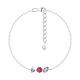 Серебряный браслет SOKOLOV 92050190 с топазом, аметистом и горным хрусталём