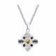 Серебряное колье SOKOLOV 92070136 с фианитом, цитрином и гранатом