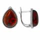 Серебряные серьги Дарвин 929041032ca-к с янтарём
