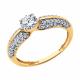 Кольцо из золочёного серебра Diamant 93-110-02130-1 с фианитом