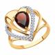 Кольцо из золочёного серебра Diamant 93-310-00545-1 с фианитом и гранатом