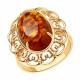 Кольцо из золочёного серебра Diamant 93-310-00849-1 с янтарём