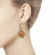 Серьги из золочёного серебра Diamant 93-321-00837-1 с фианитом и янтарём