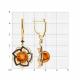Серьги из золочёного серебра Diamant 93-321-00837-1 с фианитом и янтарём