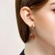 Серьги из золочёного серебра Diamant 93-321-00837-1 с фианитом и янтарём