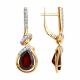 Серьги из золочёного серебра Diamant 93-321-01919-1 с фианитом и гранатом