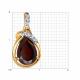Подвеска из золочёного серебра Diamant 93-330-01919-1 с фианитом и гранатом