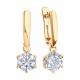 Серьги из золочёного серебра SOKOLOV 93020649-91 с фианитом