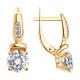 Серьги из золочёного серебра SOKOLOV 93020880 с фианитом