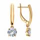 Серьги из золочёного серебра SOKOLOV 93020916-91 с фианитом