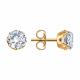 Серьги из золочёного серебра SOKOLOV 93022274-91 с фианитом