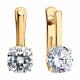 Серьги из золочёного серебра SOKOLOV 93022374-91 с фианитом