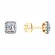 Серьги из золочёного серебра SOKOLOV 93022481 с фианитом