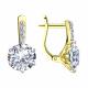 Серьги из лимонного серебра SOKOLOV 93022517 с фианитом