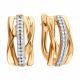 Серьги из золочёного серебра SOKOLOV 93022548 с фианитом