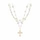 Колье Крест из золочёного серебра SOKOLOV с жемчугом 93070152
