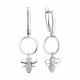 Серебряные серьги Diamant 94-121-00095-2 с фианитом