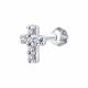 Одиночная серьга-крест из серебра Diamant с фианитом 94-127-02418-1