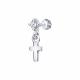 Одиночная серьга-крест из серебра Diamant с фианитом 94-127-02419-1
