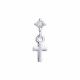 Одиночная серьга-крест из серебра Diamant с фианитом 94-127-02419-1