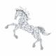 Серебряная брошь Символ года Лошадь Diamant с фианитом 94-140-00267-1
