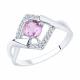 Серебряное кольцо Diamant 94-310-00380-3 с фианитом и аметистом