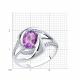 Серебряное кольцо Diamant с ситаллом цвета Аметист и фианитом 94-310-00569-2