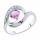 Серебряное кольцо Diamant 94-310-00695-3 с фианитом и аметистом