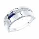 Серебряное кольцо Diamant 94-310-00710-1 с фианитом и сапфировым корундом