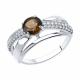 Серебряное кольцо Diamant 94-310-00784-1 с фианитом и раухтопазом
