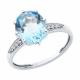 Серебряное кольцо Diamant 94-310-02054-1 с топазом и фианитом